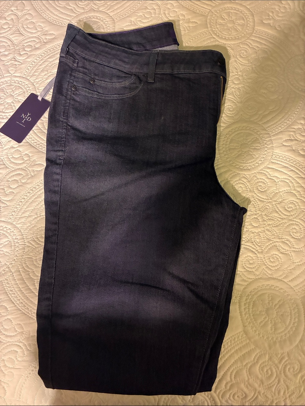 NYDJ Dark Indigo Ankle-Length Cropped Jeans